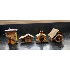 Vtg 1950's -1960's HO Train Layout Model Train Mid Century 4 Various  Buildings